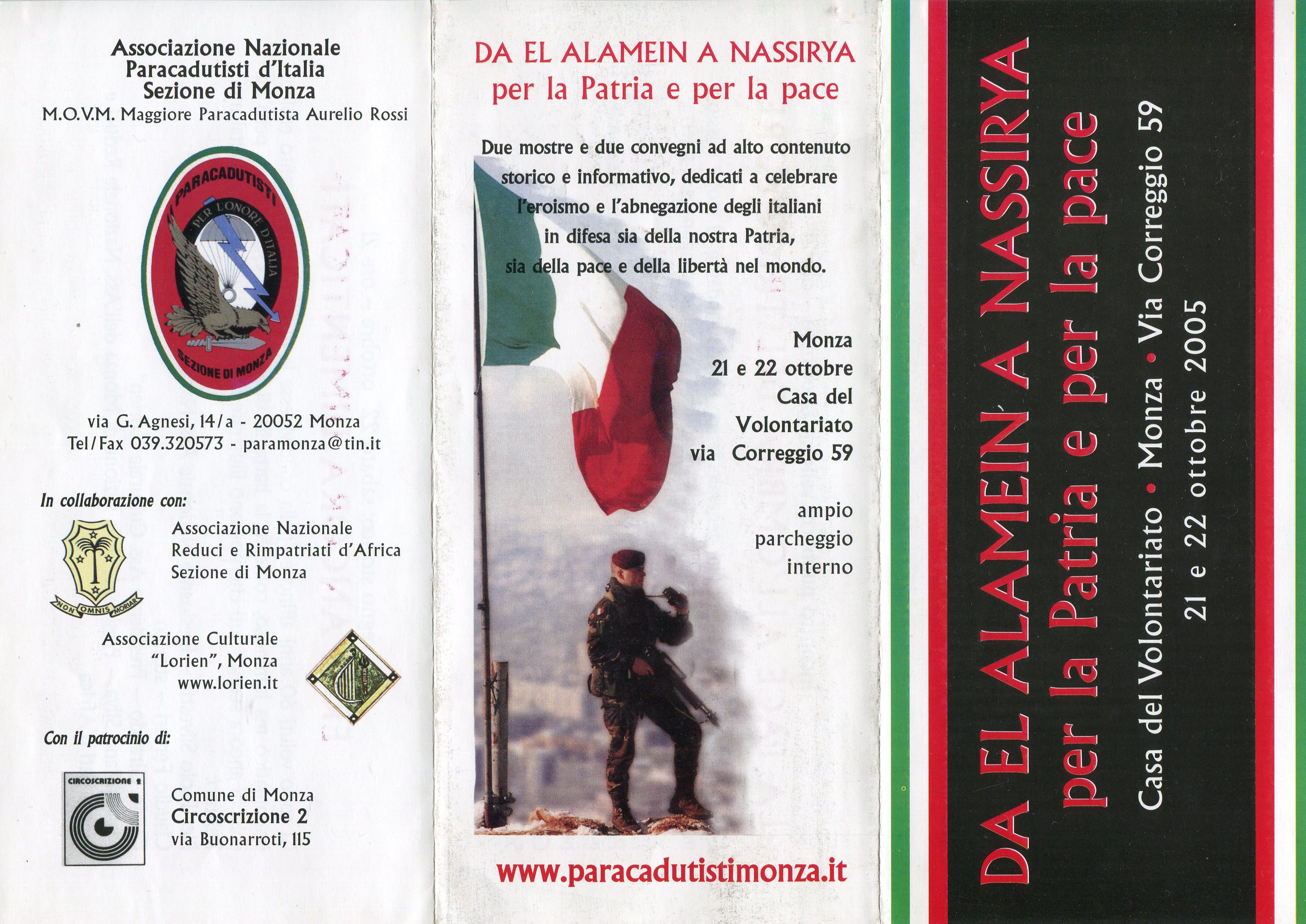 21 e 22 ottobre 2005 Monza - Da El Alamein a Nassirya